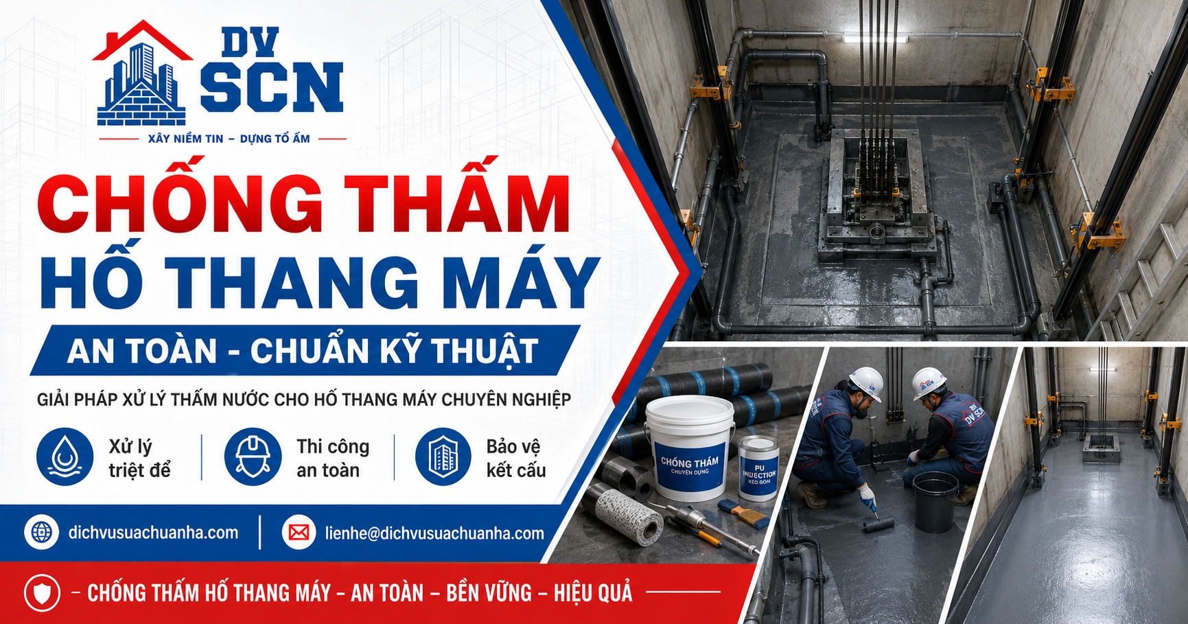 Chống Thấm Hố Thang Máy uy tín chất lượng cao