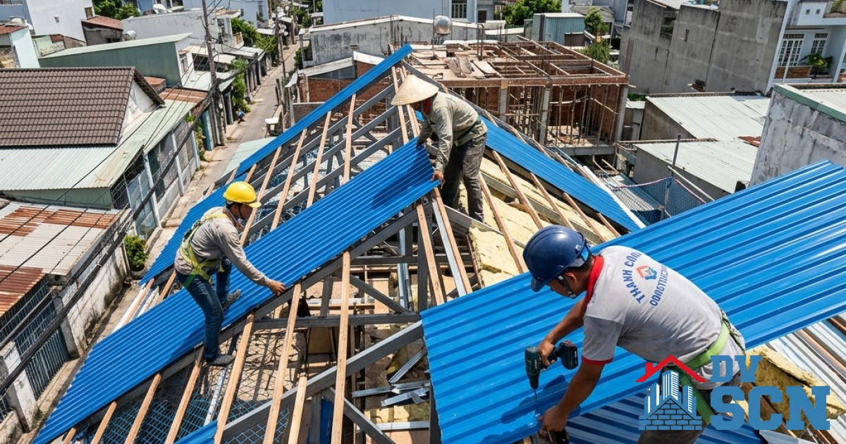 Lợp mái tôn chống nóng mùa khô và thoát nước nhanh mùa mưa ngập tại TP.HCM