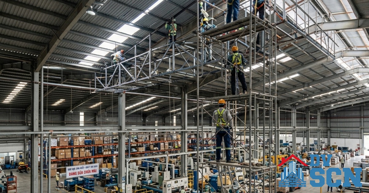 Giải pháp cải tạo nhà xưởng cũ dột nứt tường để khôi phục sản xuất nhanh chóng