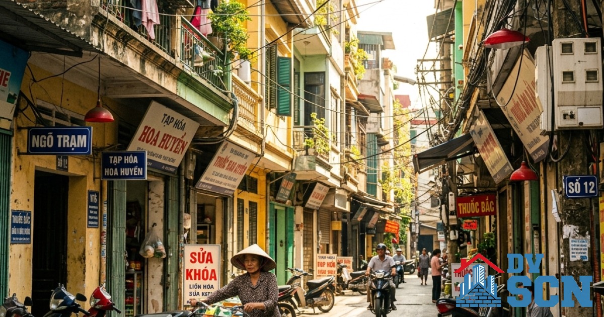 Những khó khăn thực tế khi sửa chữa nhà trong ngõ nhỏ ngách sâu Hà Nội và giải pháp thi công tối ưu