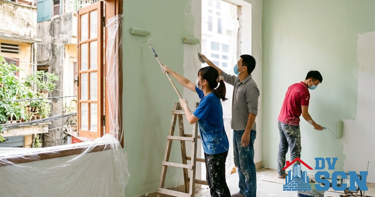 Phương án cải tạo nhà ống 3 tầng cũ mốc ẩm dột thành không gian sống thoáng mát tràn ngập gió trời
