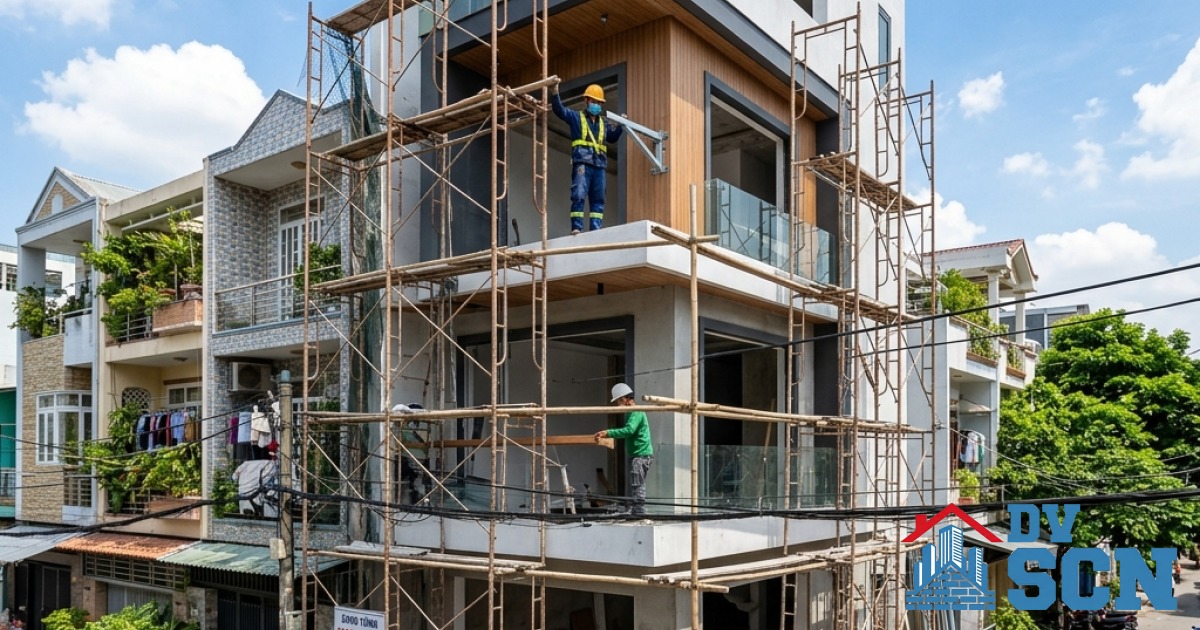Phương án cải tạo nhà ống 3 tầng cũ mốc ẩm dột thành không gian sống thoáng mát tràn ngập gió trời