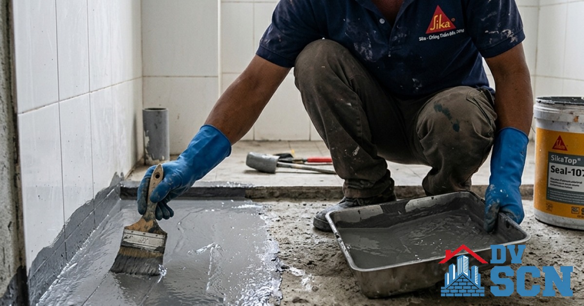 Quy trình sửa chữa chống thấm sàn nhà vệ sinh chung cư triệt để bảo hành trọn đời