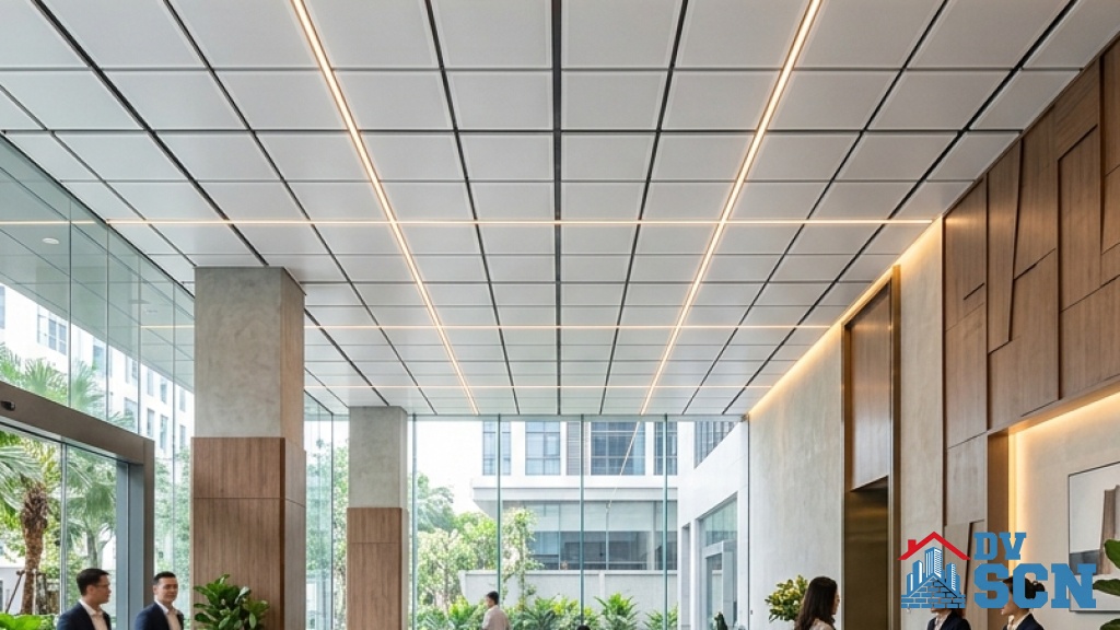 Tường Tận Ưu Điểm Của Trần Hợp Kim Nhôm Trong Tiêu Âm Chống Cháy Cho Không Gian Văn Phòng Hiện Đại