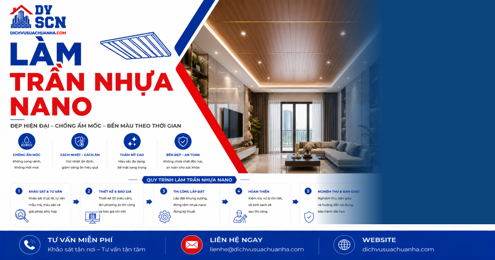 Làm Trần Nhựa Nano chuyên nghiệp